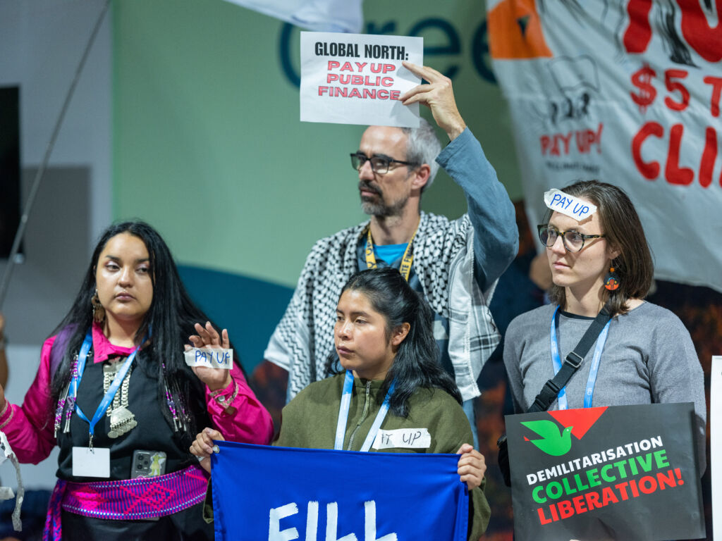 Protestos de ambientalistas na COP 29 (Foto: Divulgação/COP 29)
